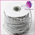 wholesale connecting necklace 4mm silver plated plastic chain round plastic beads chain sold by kilograms